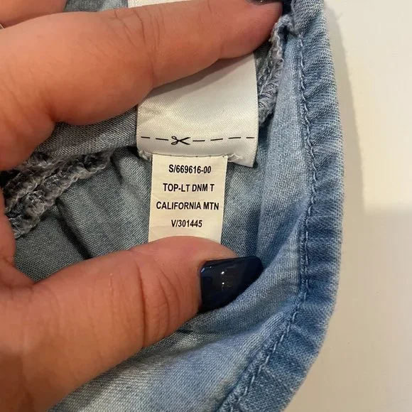 GAP Baby Denim Tiered Shirt Tank Top Blue Chambray 3-6 Months - Picture 4 of 6